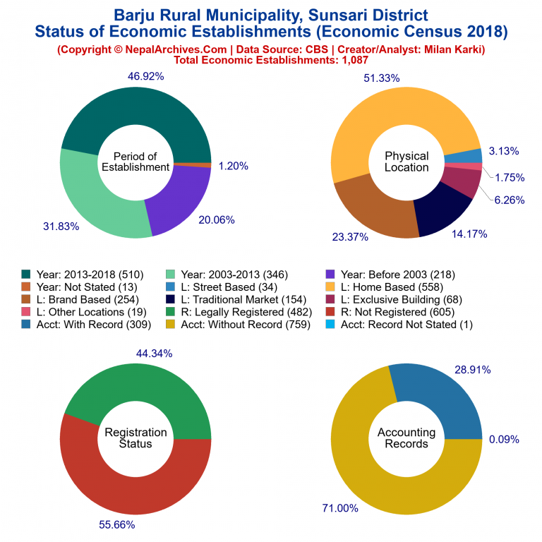 NEC 2018 Economic Establishments Charts of Barju Rural Municipality