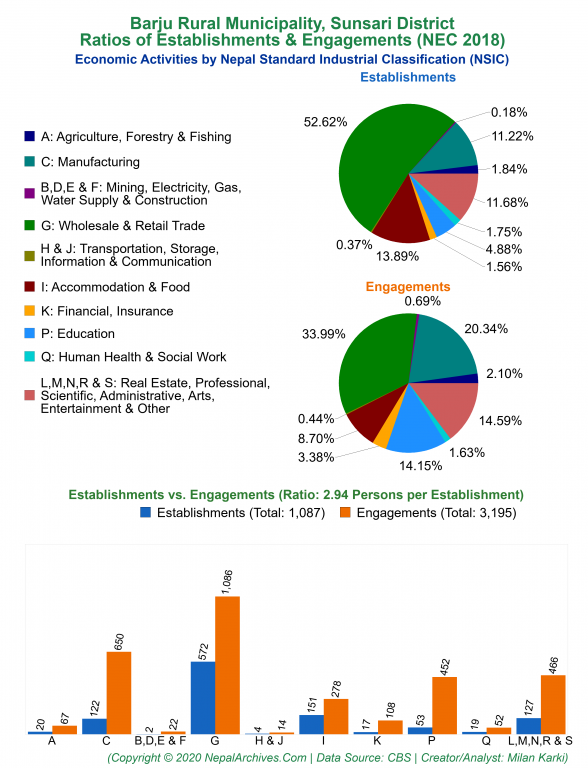 Economic Activities by NSIC Charts of Barju Rural Municipality