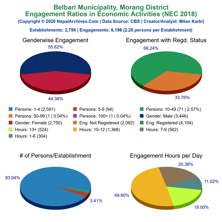 NEC 2018 Economic Engagements Charts of Belbari Municipality