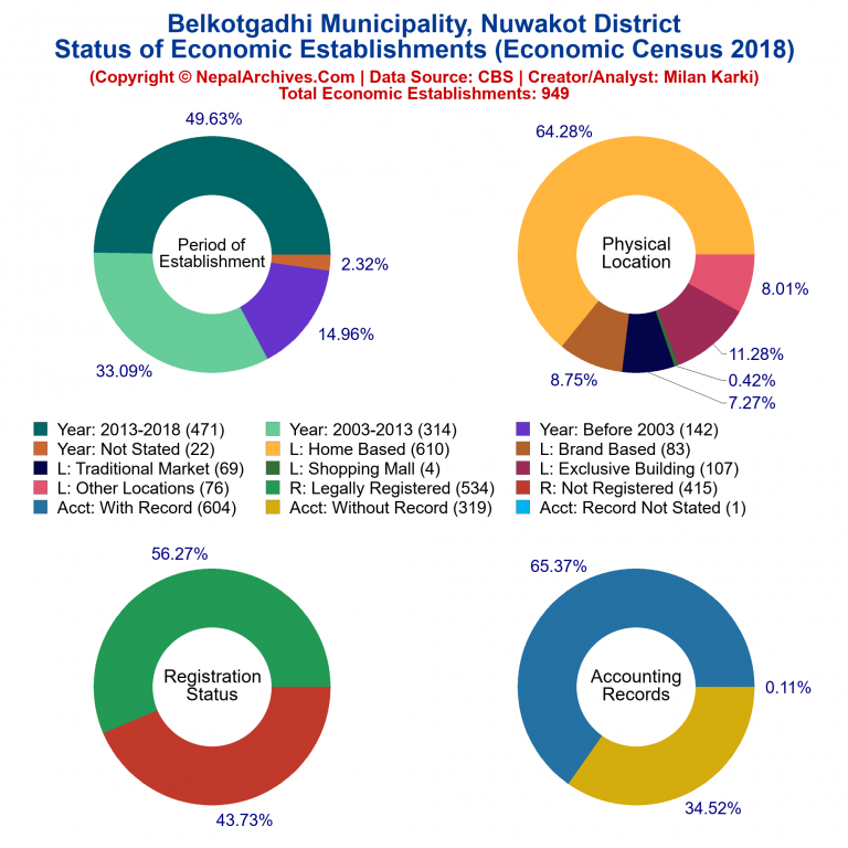 NEC 2018 Economic Establishments Charts of Belkotgadhi Municipality