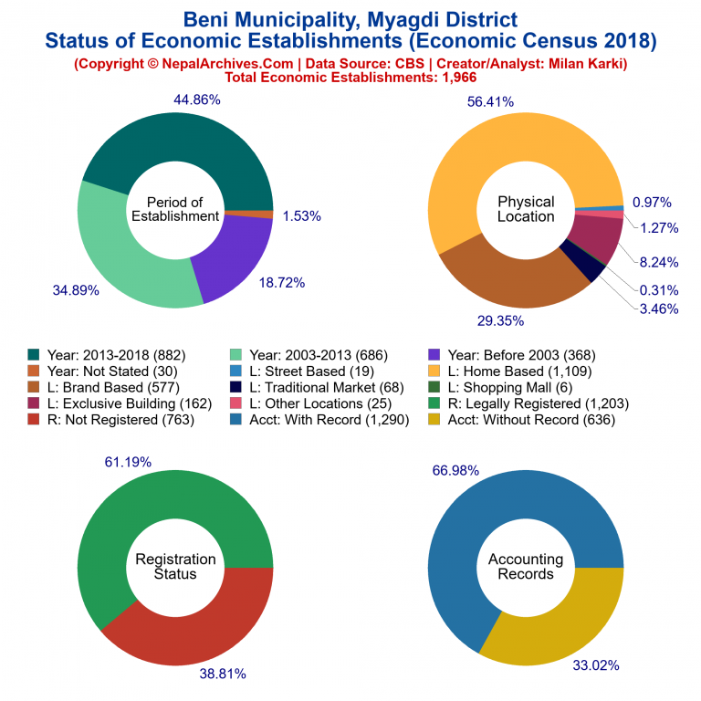 NEC 2018 Economic Establishments Charts of Beni Municipality