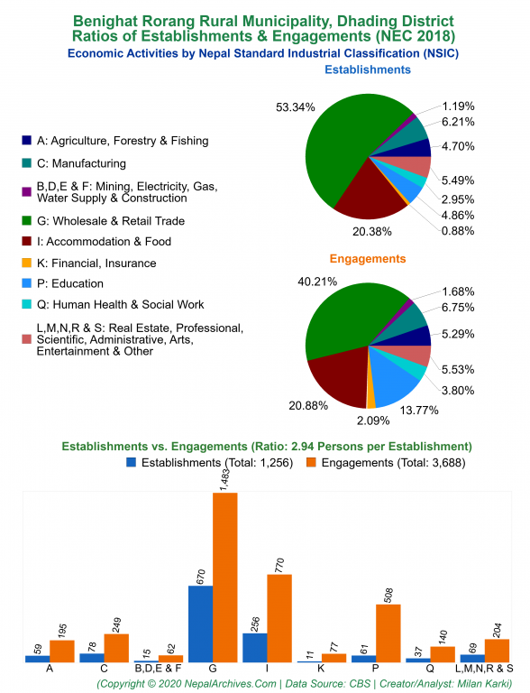 Economic Activities by NSIC Charts of Benighat Rorang Rural Municipality