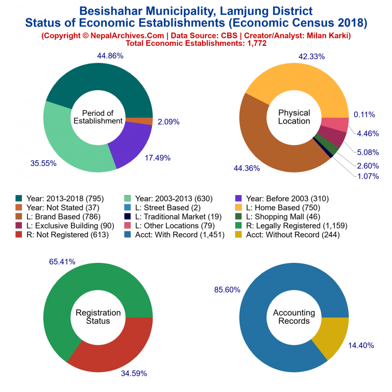 NEC 2018 Economic Establishments Charts of Besishahar Municipality