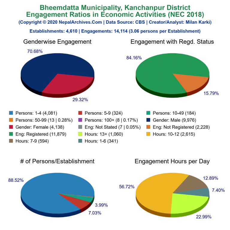 NEC 2018 Economic Engagements Charts of Bheemdatta Municipality