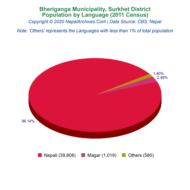 Population by Language Chart of Bheriganga Municipality