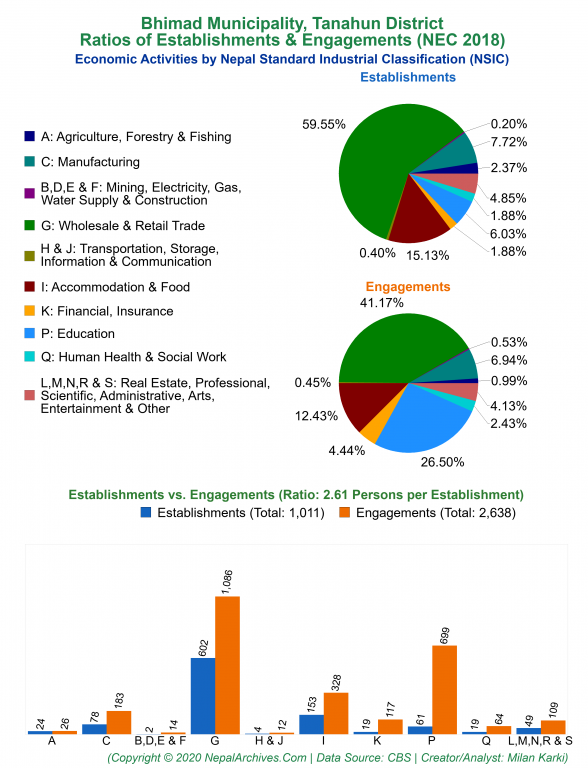 Economic Activities by NSIC Charts of Bhimad Municipality