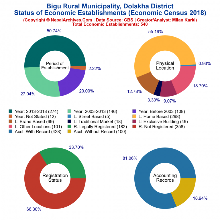 NEC 2018 Economic Establishments Charts of Bigu Rural Municipality