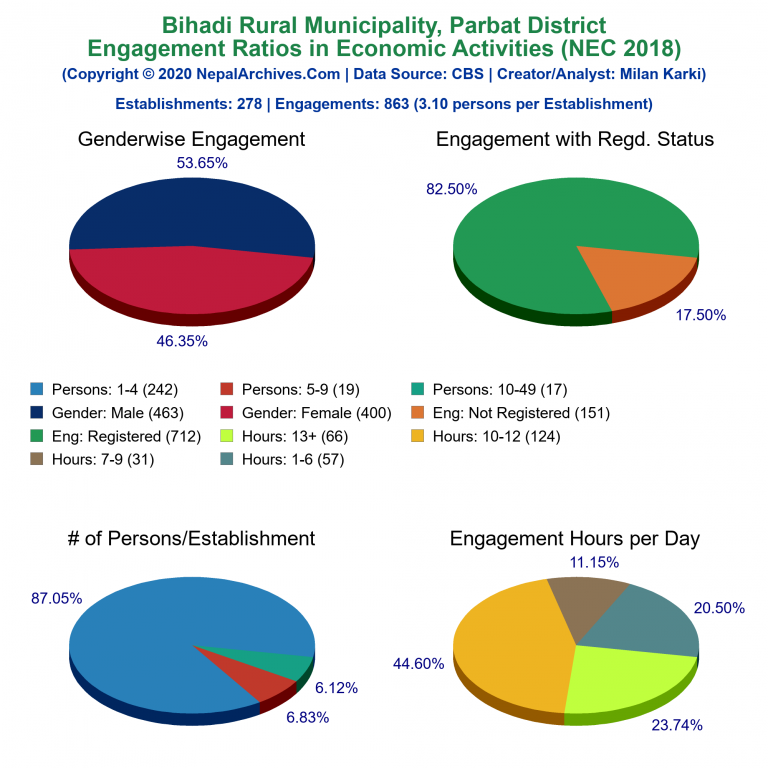 NEC 2018 Economic Engagements Charts of Bihadi Rural Municipality