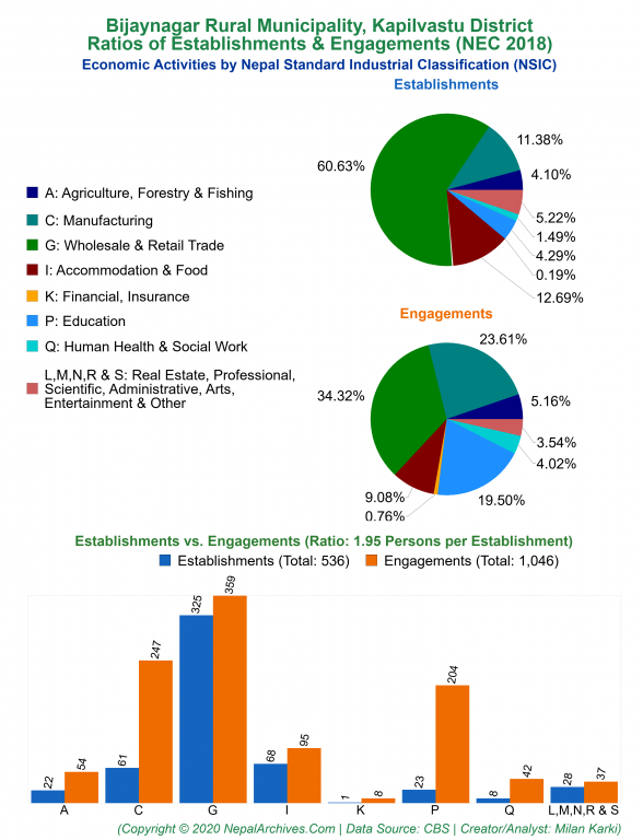 Economic Activities by NSIC Charts of Bijaynagar Rural Municipality