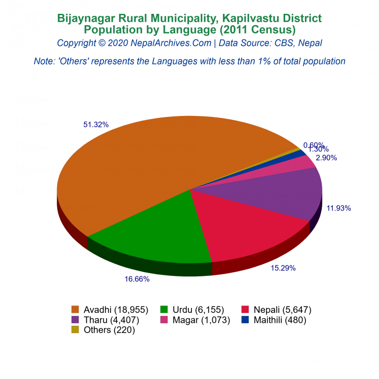 Population by Language Chart of Bijaynagar Rural Municipality