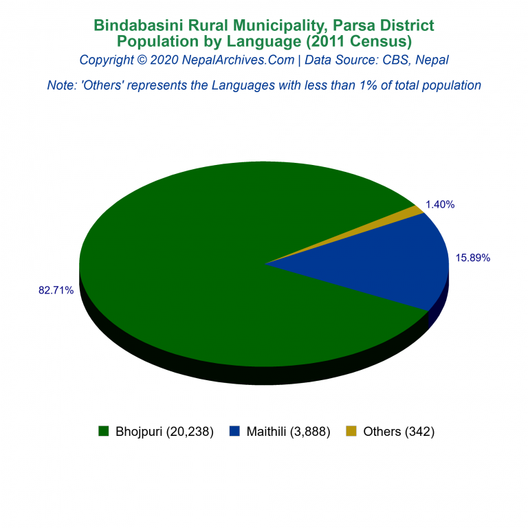 Population by Language Chart of Bindabasini Rural Municipality