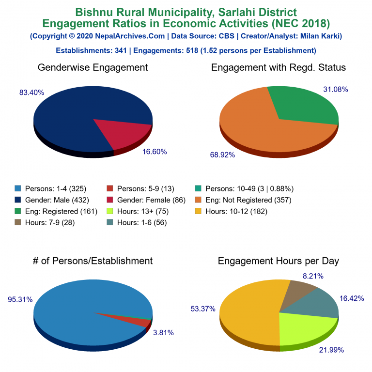 NEC 2018 Economic Engagements Charts of Bishnu Rural Municipality