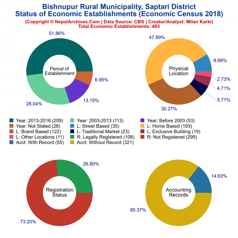 NEC 2018 Economic Establishments Charts of Bishnupur Rural Municipality