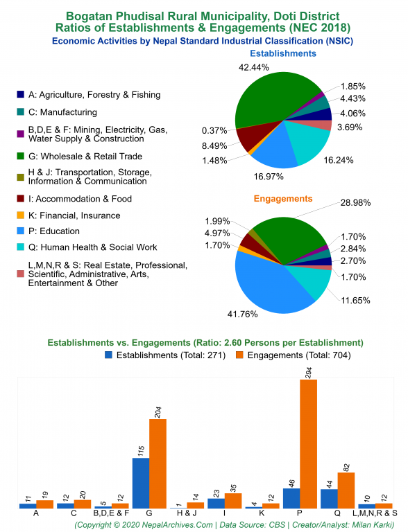 Economic Activities by NSIC Charts of Bogatan Phudisal Rural Municipality