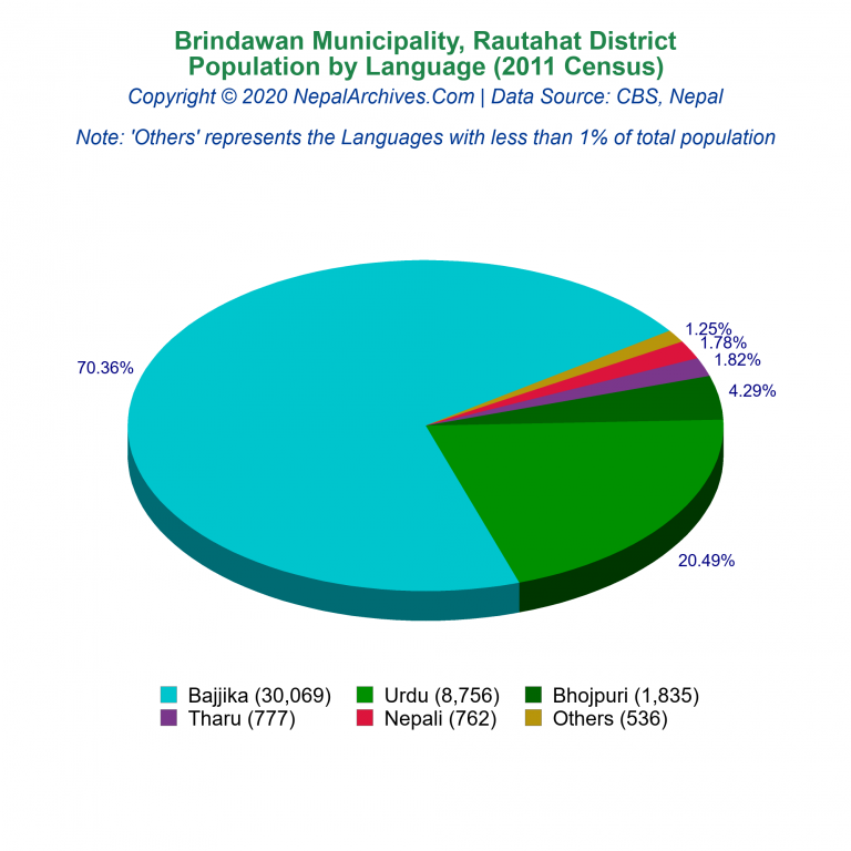 Population by Language Chart of Brindawan Municipality