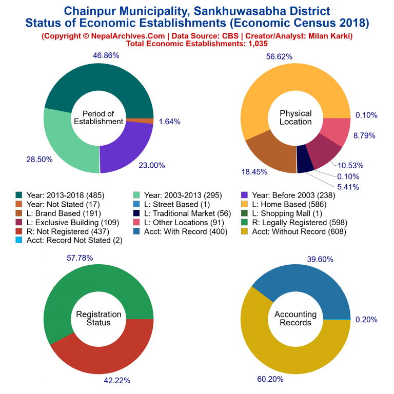 NEC 2018 Economic Establishments Charts of Chainpur Municipality