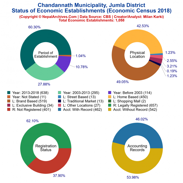NEC 2018 Economic Establishments Charts of Chandannath Municipality