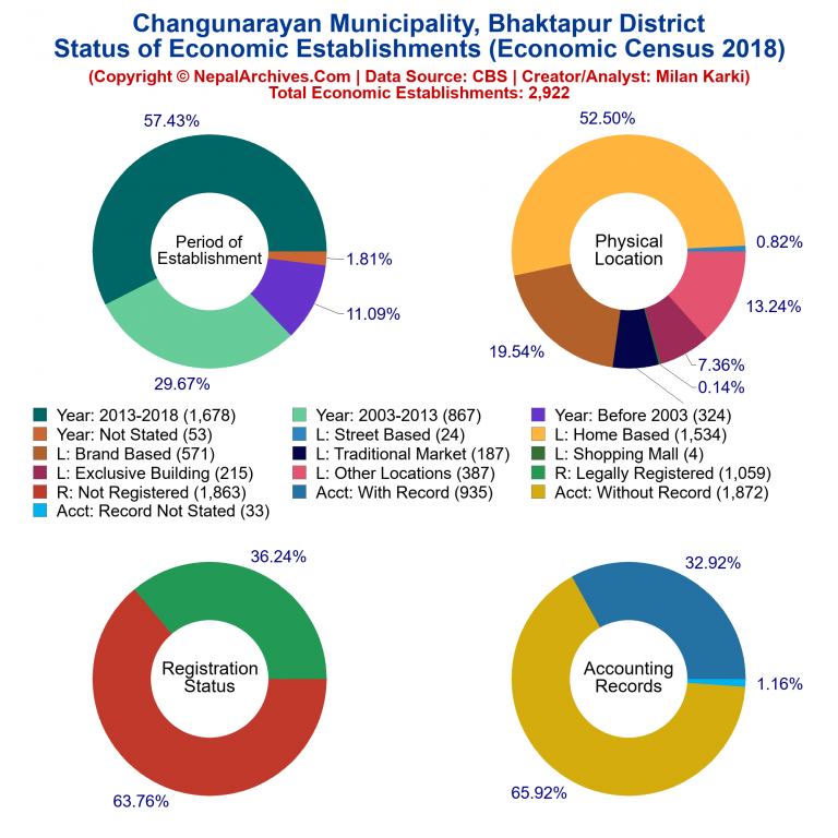NEC 2018 Economic Establishments Charts of Changunarayan Municipality