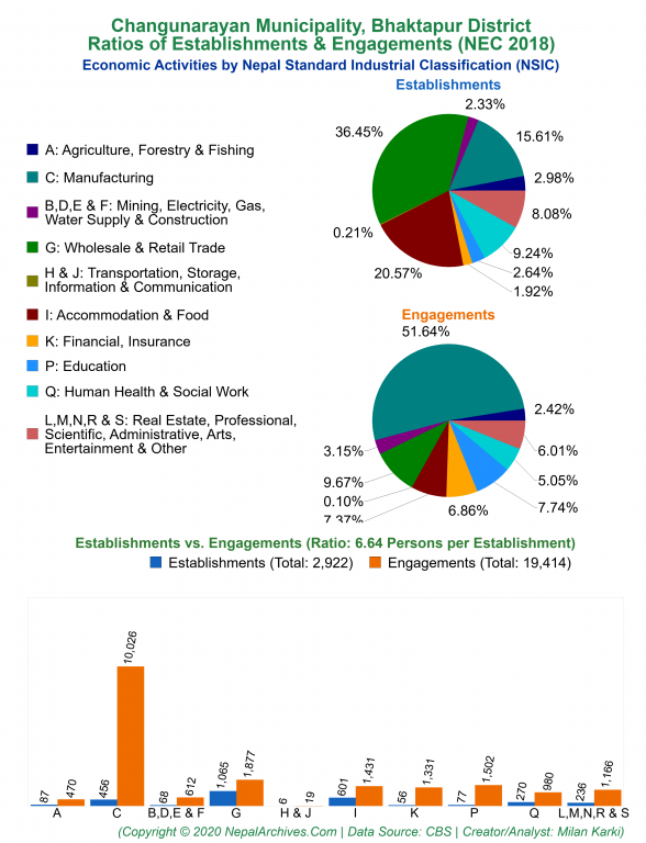 Economic Activities by NSIC Charts of Changunarayan Municipality