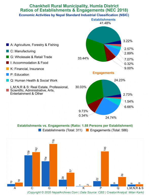 Economic Activities by NSIC Charts of Chankheli Rural Municipality