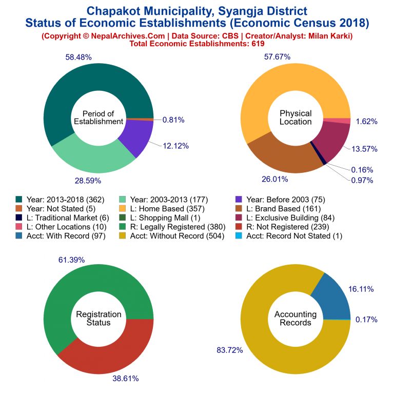 NEC 2018 Economic Establishments Charts of Chapakot Municipality