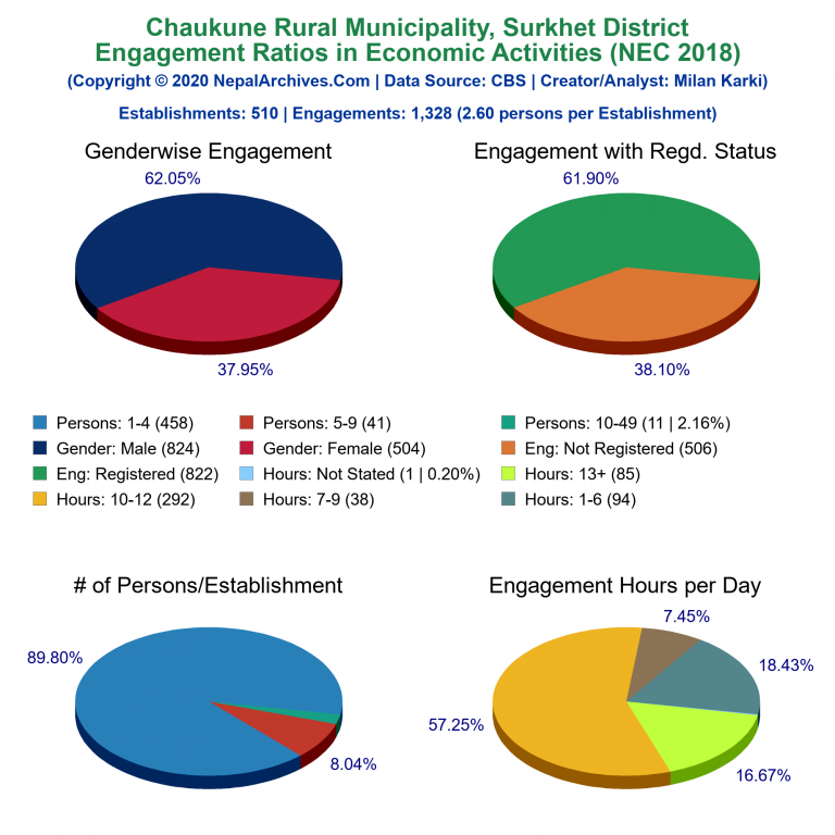 NEC 2018 Economic Engagements Charts of Chaukune Rural Municipality