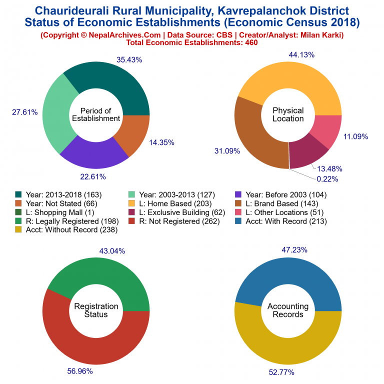 NEC 2018 Economic Establishments Charts of Chaurideurali Rural Municipality