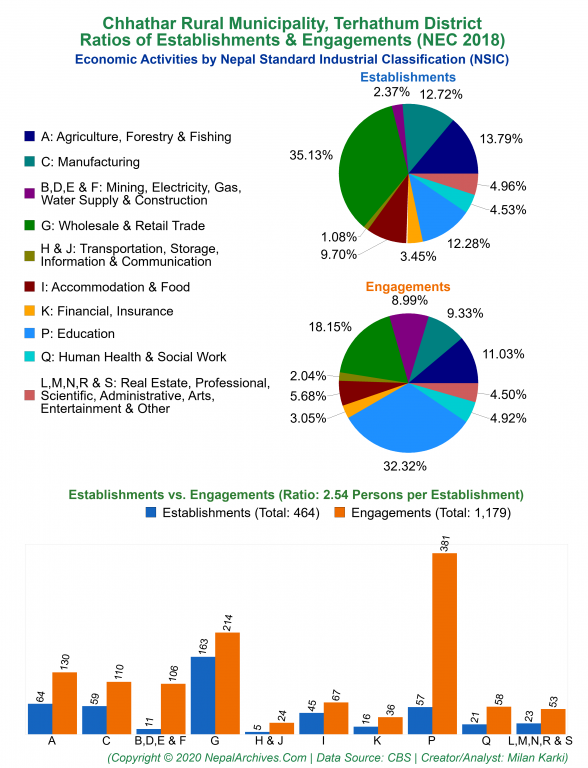 Economic Activities by NSIC Charts of Chhathar Rural Municipality