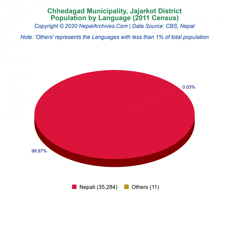 Population by Language Chart of Chhedagad Municipality