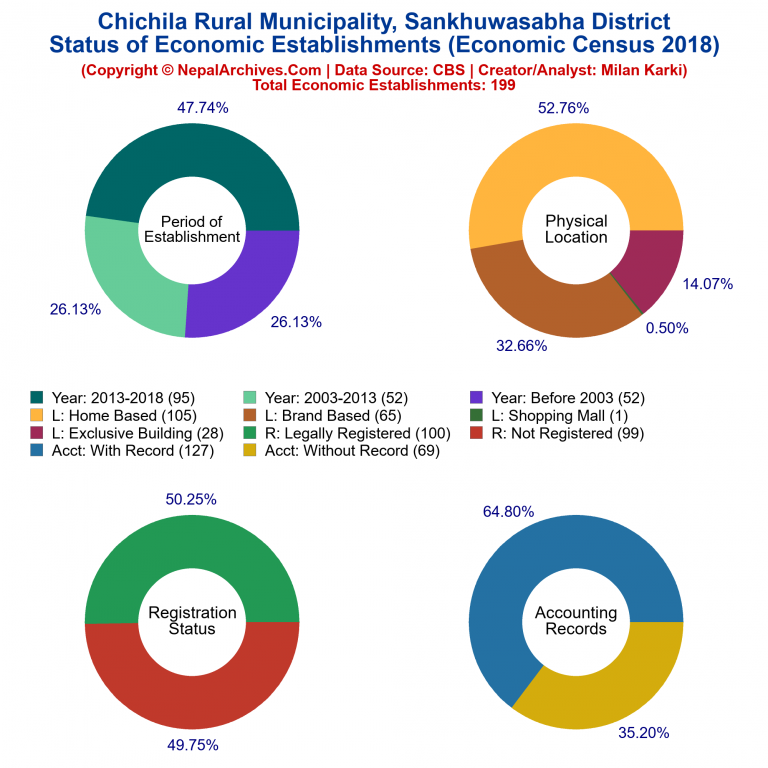 NEC 2018 Economic Establishments Charts of Chichila Rural Municipality