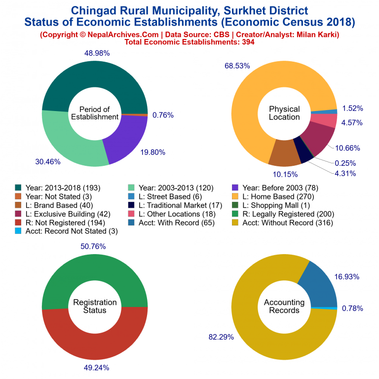 NEC 2018 Economic Establishments Charts of Chingad Rural Municipality