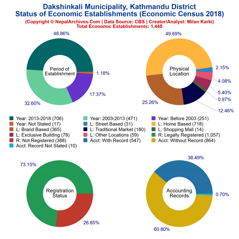 NEC 2018 Economic Establishments Charts of Dakshinkali Municipality