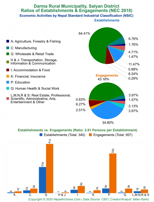 Economic Activities by NSIC Charts of Darma Rural Municipality