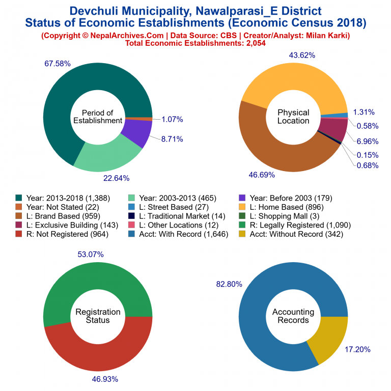 NEC 2018 Economic Establishments Charts of Devchuli Municipality