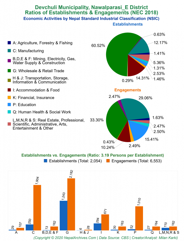 Economic Activities by NSIC Charts of Devchuli Municipality