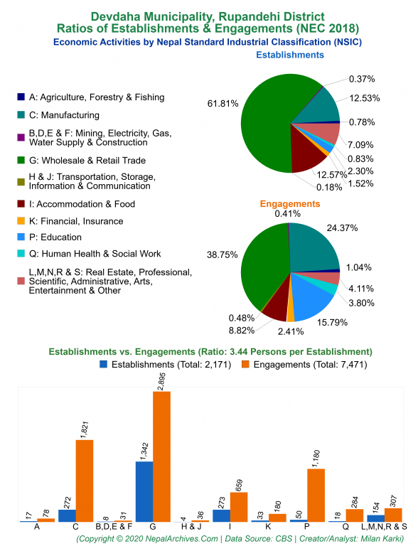 Economic Activities by NSIC Charts of Devdaha Municipality