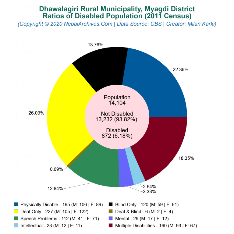 Disabled Population Charts of Dhawalagiri Rural Municipality