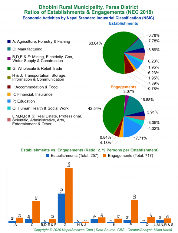 Economic Activities by NSIC Charts of Dhobini Rural Municipality