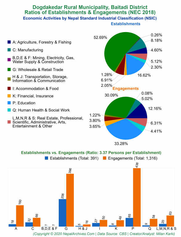 Economic Activities by NSIC Charts of Dogdakedar Rural Municipality