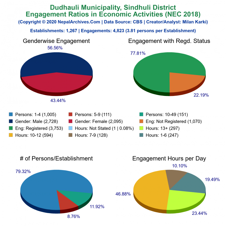 NEC 2018 Economic Engagements Charts of Dudhauli Municipality