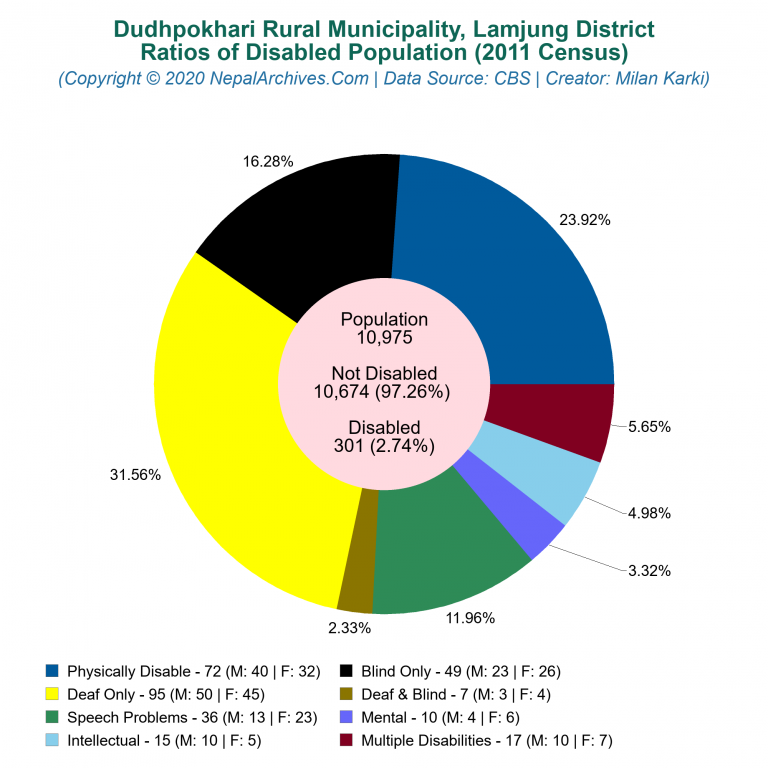 Disabled Population Charts of Dudhpokhari Rural Municipality