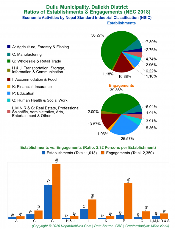 Economic Activities by NSIC Charts of Dullu Municipality