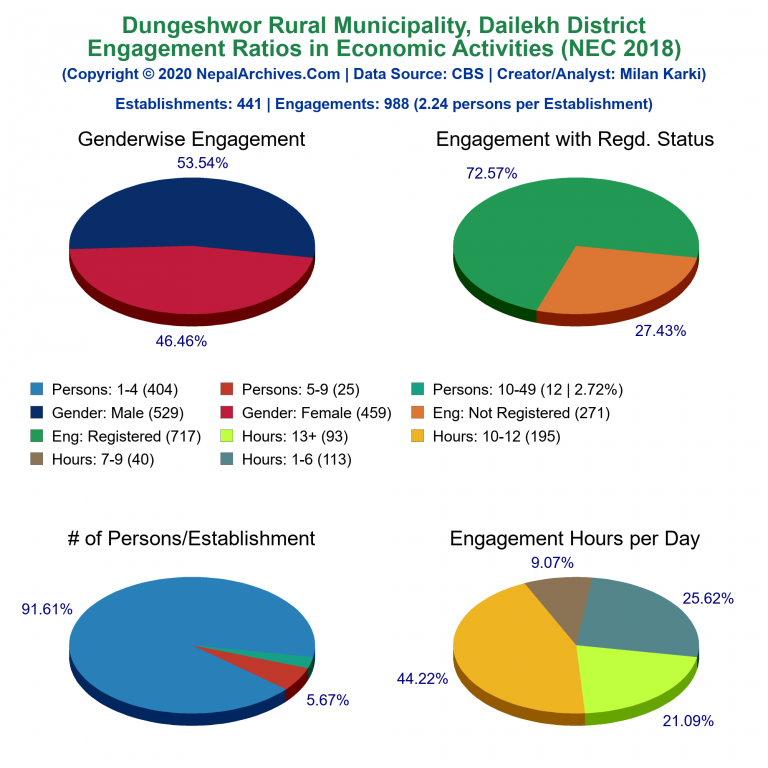 NEC 2018 Economic Engagements Charts of Dungeshwor Rural Municipality