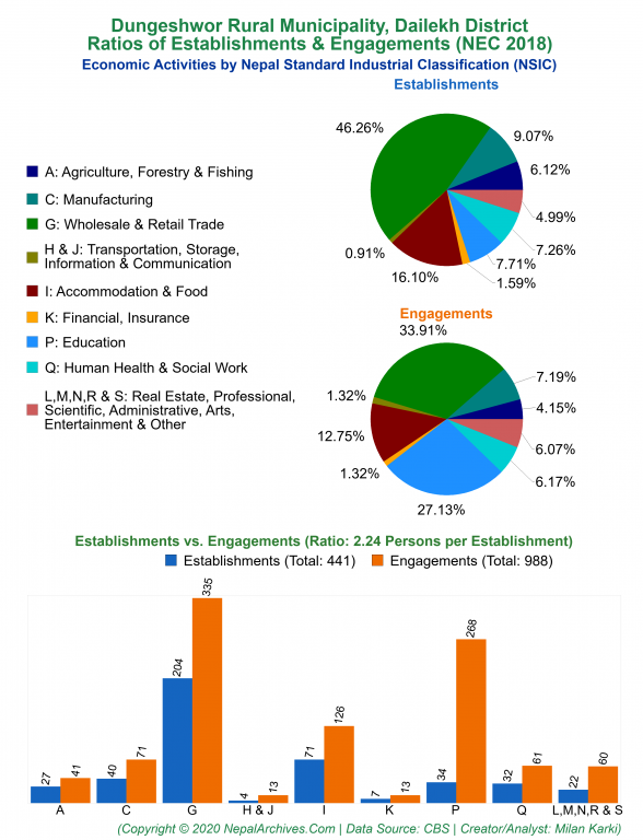 Economic Activities by NSIC Charts of Dungeshwor Rural Municipality