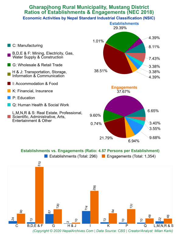 Economic Activities by NSIC Charts of Gharapjhong Rural Municipality