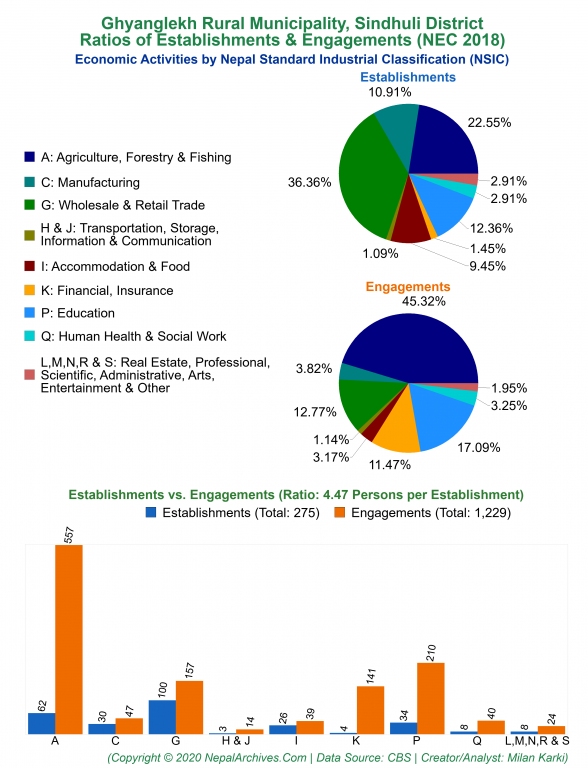 Economic Activities by NSIC Charts of Ghyanglekh Rural Municipality