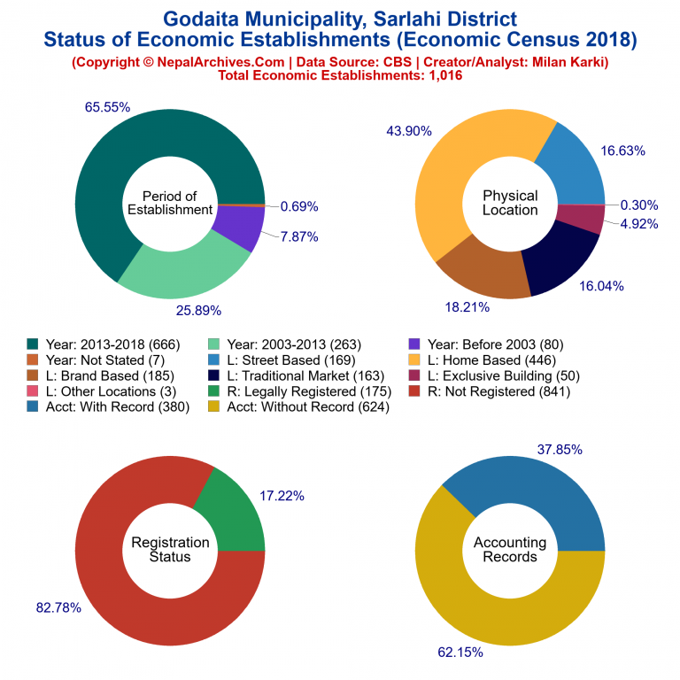 NEC 2018 Economic Establishments Charts of Godaita Municipality