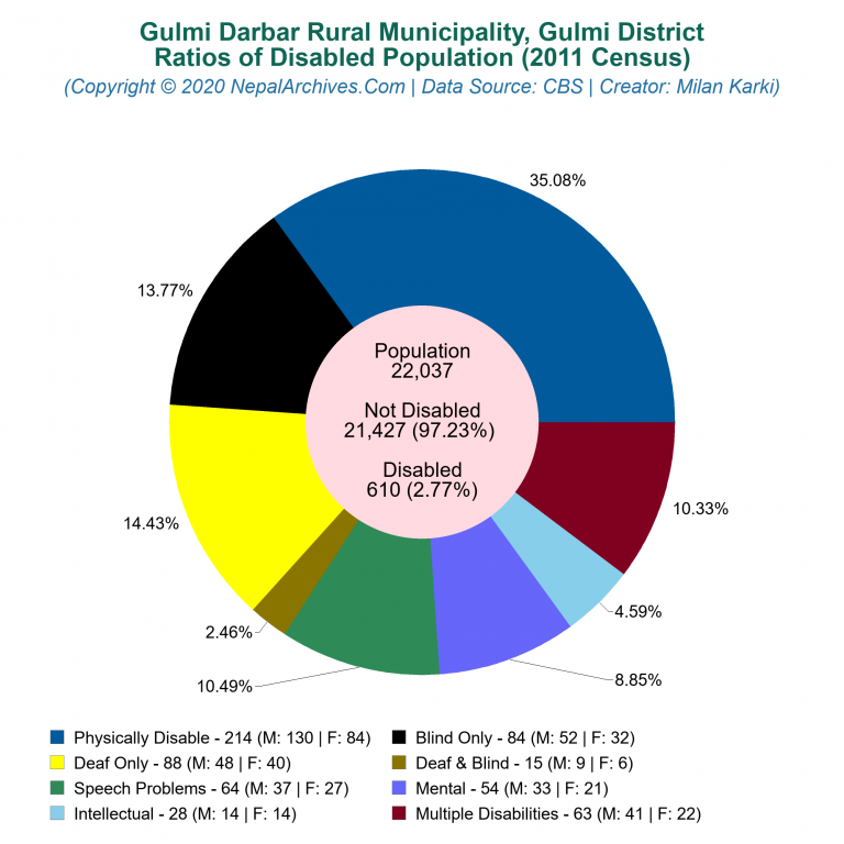 Disabled Population Charts of Gulmi Darbar Rural Municipality