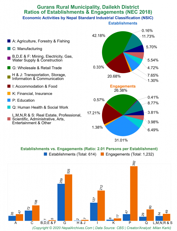 Economic Activities by NSIC Charts of Gurans Rural Municipality