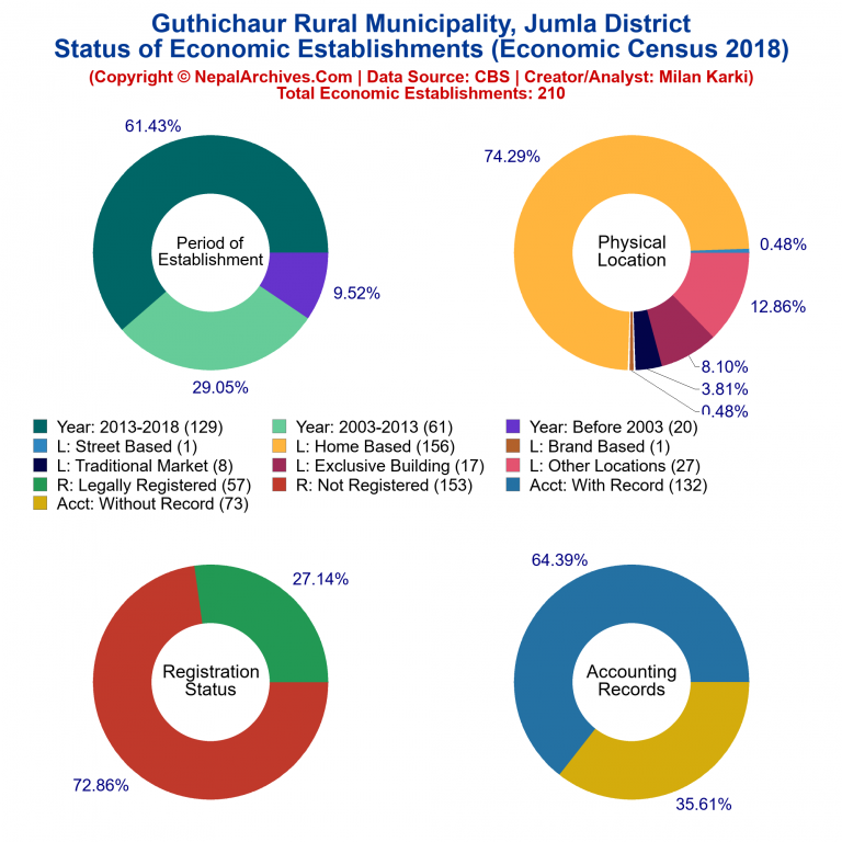 NEC 2018 Economic Establishments Charts of Guthichaur Rural Municipality